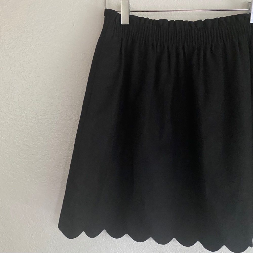 J. CREW FACTORY scallop hem black skirt